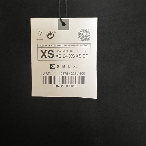 Zara Black Midi Lace Up Pencil Skirt Side Slit Size XS - Picture 4 of 8